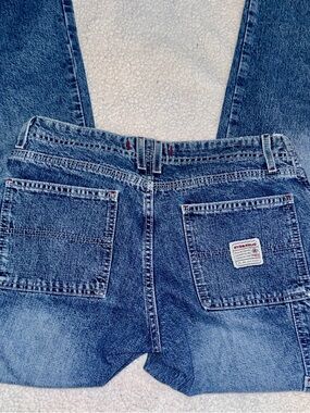 Hydraulic Jeans 9/10 Blue Denim Carpenter Straight Leg Red Stitch